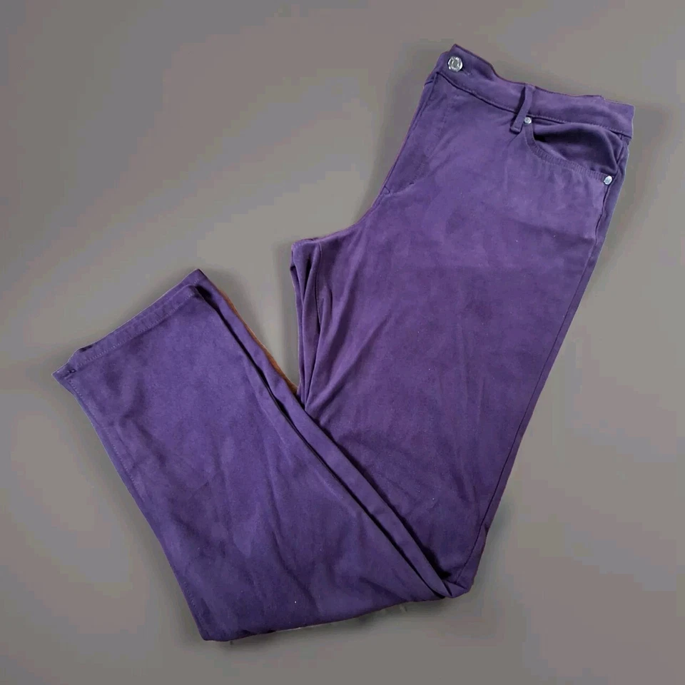 Gloria Vanderbilt BRIDGET Pants Women's (Missy) Size 18 LONG Purple Poly/Spandex - Image 2 of 4