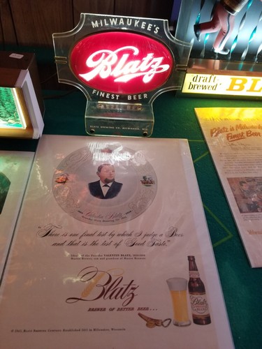 Letrero/lámpara iluminada vintage de cerveza Blatz caja registradora topper barras de luz letreros milw - Imagen 3 de 24