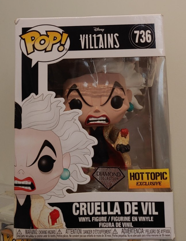 Funko Pop! Vinyl: Disney - Cruella De Vil #736 Diamond &Amp; Hot Topic + Protector