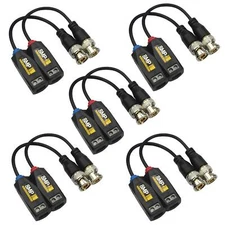5 Pairs 8MP/4K Passive HD BNC Video Balun Transceiver Transmitter Via UTP RJ4...