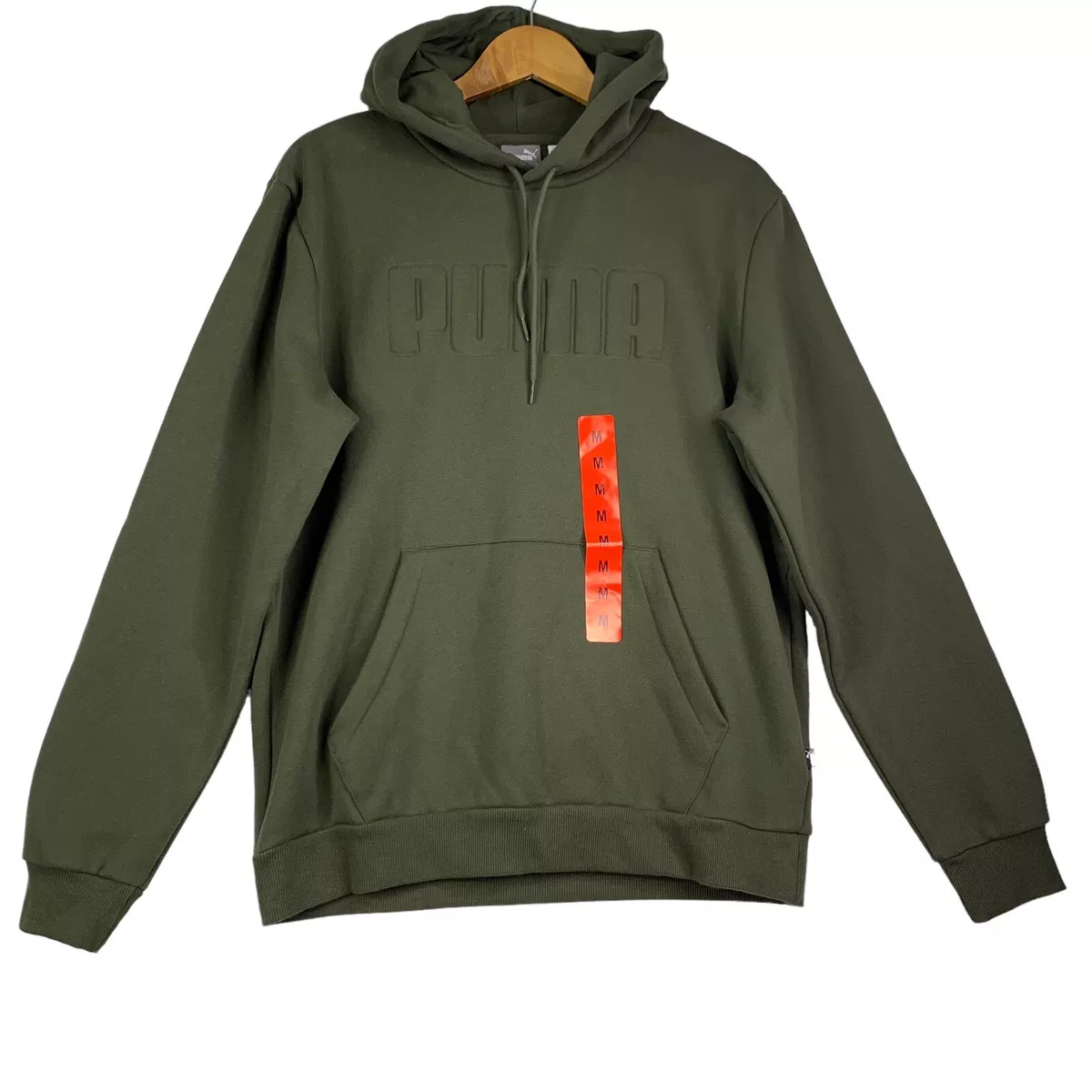 Puma men's embossed fleece hooded sweatshirt hot sale
