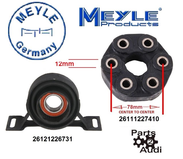 Driveshaft Center Carrier Bearing Support W Flex Disc Kit Fits BMW 3