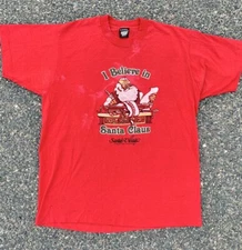 Vintage Santa Claus Retro 80s Santas Village New Hampshire Theme Park T Shirt XL