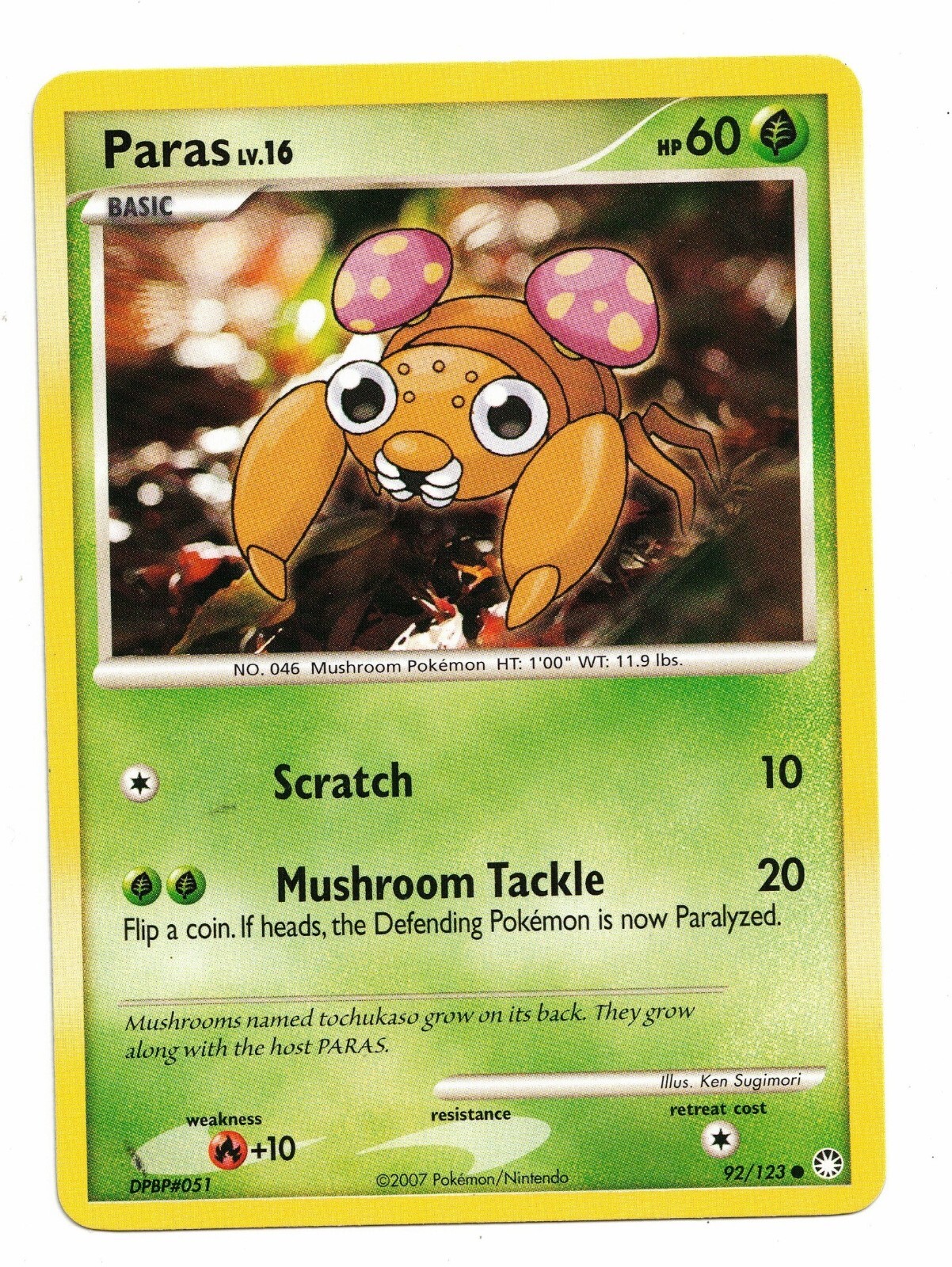 Pokemon Card: Paras 92/123 D & P Mysterious Treasures Set! NM