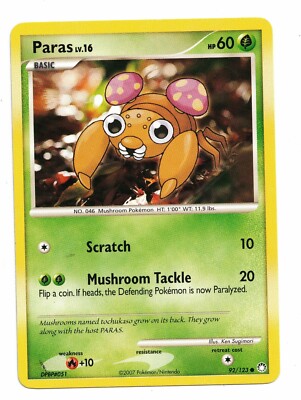 Pokemon Card: Paras 92/123 D & P Mysterious Treasures Set! NM