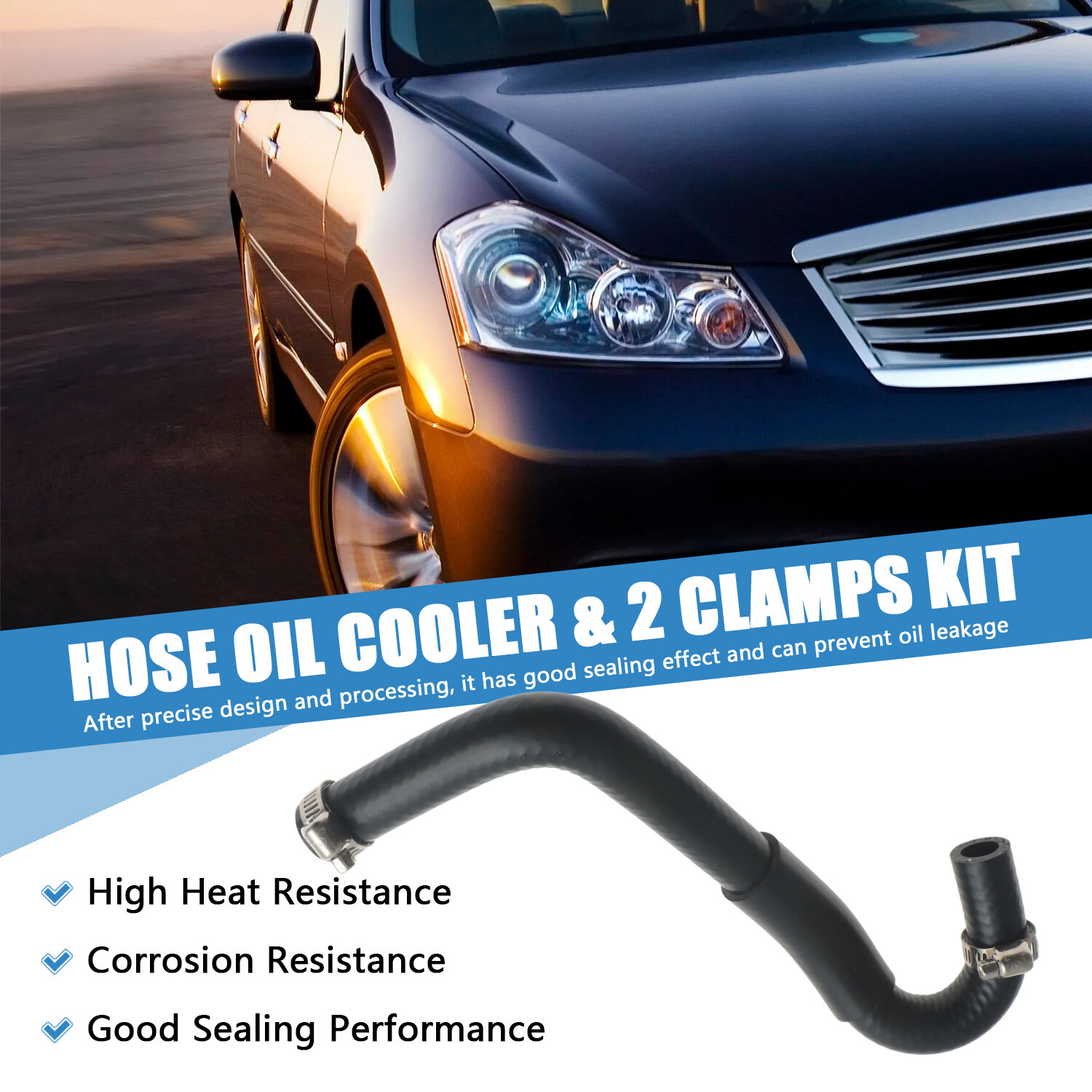 Oil Cooler Hose Black w/Clamps Fit for 2004 2005 2006 Nissan Infiniti G35 FX35 eBay