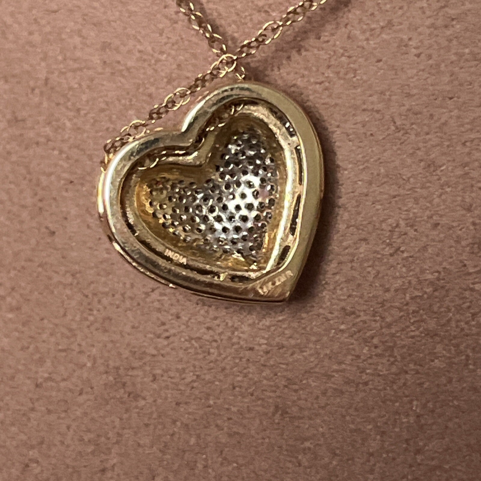 Gold Heart Diamond Necklace. Real Gold Real Diamo… - image 6