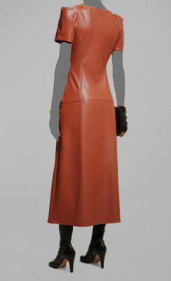 A.L.C. Hayden Seamed Faux Leather Drop-Waist Midi Dress, Rst, Women's, 4, Cocktail & Party Wedding Guest Dresses Midi Dresses A.L.C. Hayden Seamed Faux Leather Drop-Waist Midi Dress, Rst, Women's, 4, Cocktail & Party Wedding Guest Dresses Midi Dresses