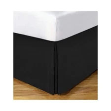 Classic Tailored 14" Drop Microfiber Bed Skirt Black Full Wrinkle Resistant