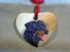 I Love My Rottweiler HEART SHAPED PORCELAIN 3 Ornament 1CB805