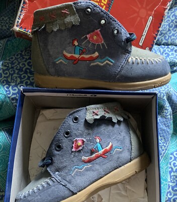 1994 Vintage Baby LA GEAR LIGHTS Indian Navy Green Kleinkind Schuhe