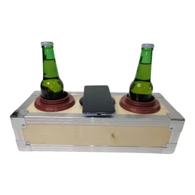Ice Chest Yakimoto Wooden Stylish Cooler with Wireless Fast Charger
