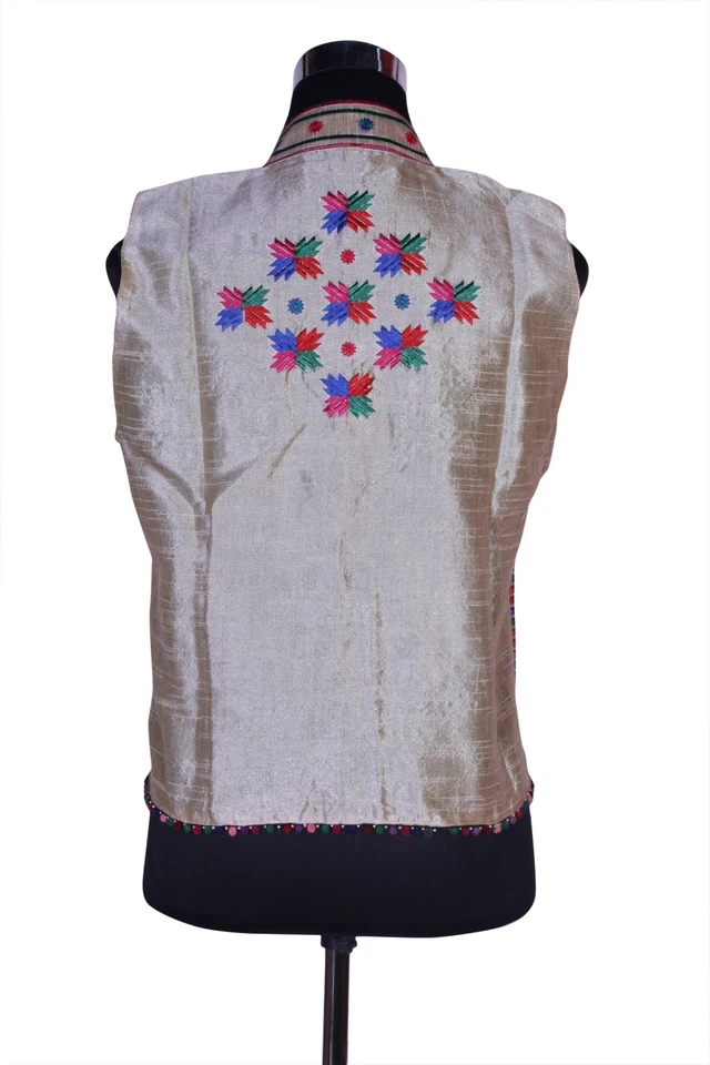 Donate Blind Cat Rescue - Embroidered Silk Jacket with Silk Antique Thread-work - Image 2 of 3