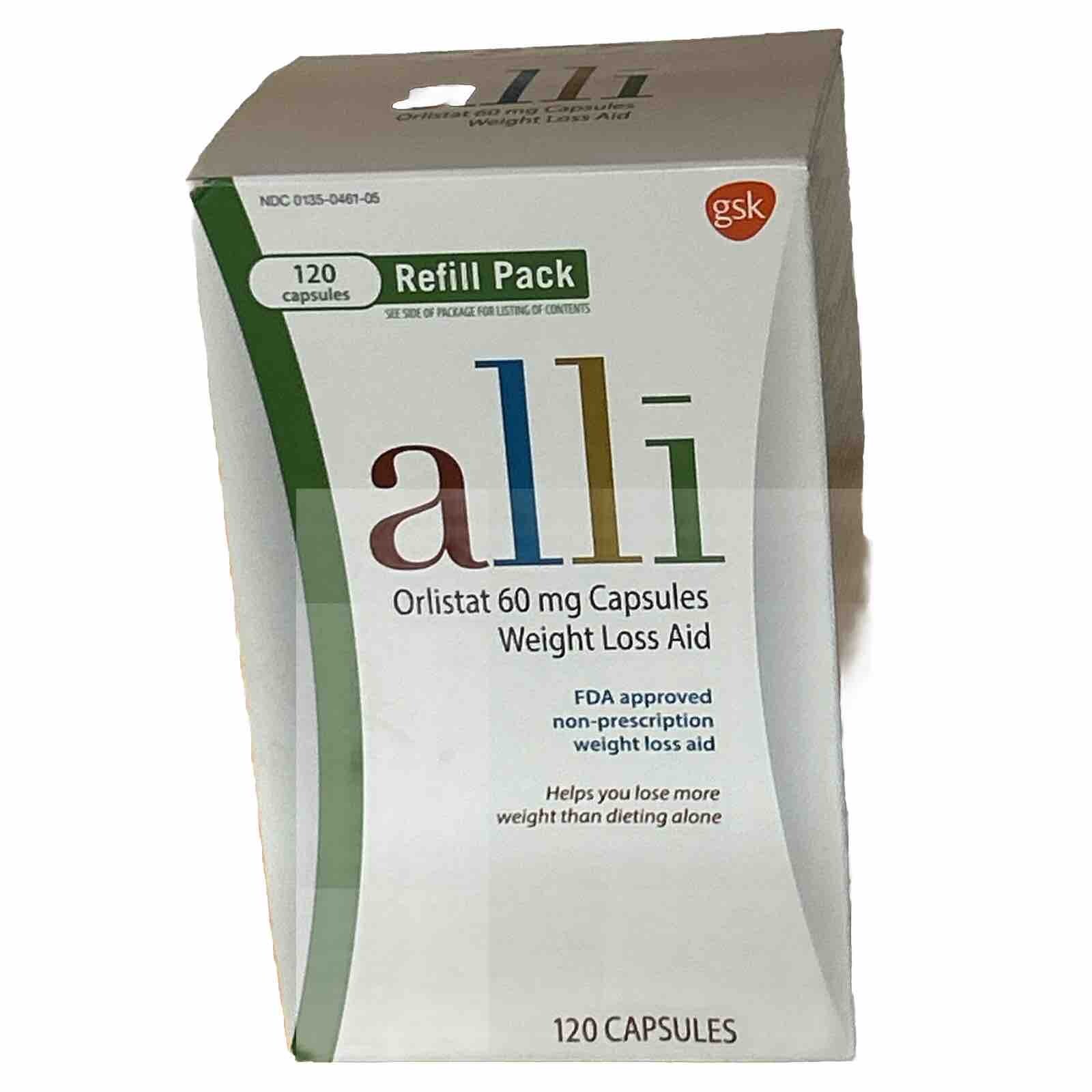 AlliOrlistat Weight Loss Pills Diet Aid Fat Burner 120 Ct Exp 08/25