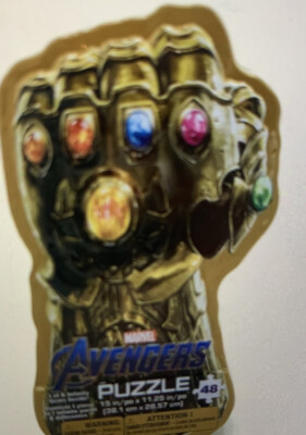 Marvel Avengers Infinity Gauntlet 48 Piece Jigsaw Puzzle Metal Tin Surprise Gem