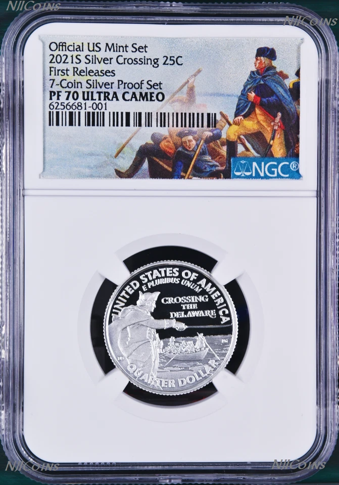 2021 US Mint 7-Coin Silver Proof SET Dime Cent Nickel Quarter $1 50c NGC PF70 FR - Image 2 of 4