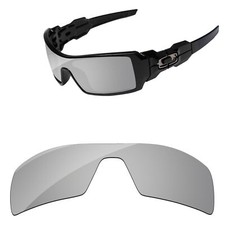 Lenslog Silver Chrome Mirror Polarized Replacement Lenses For-Oakley Oil Rig