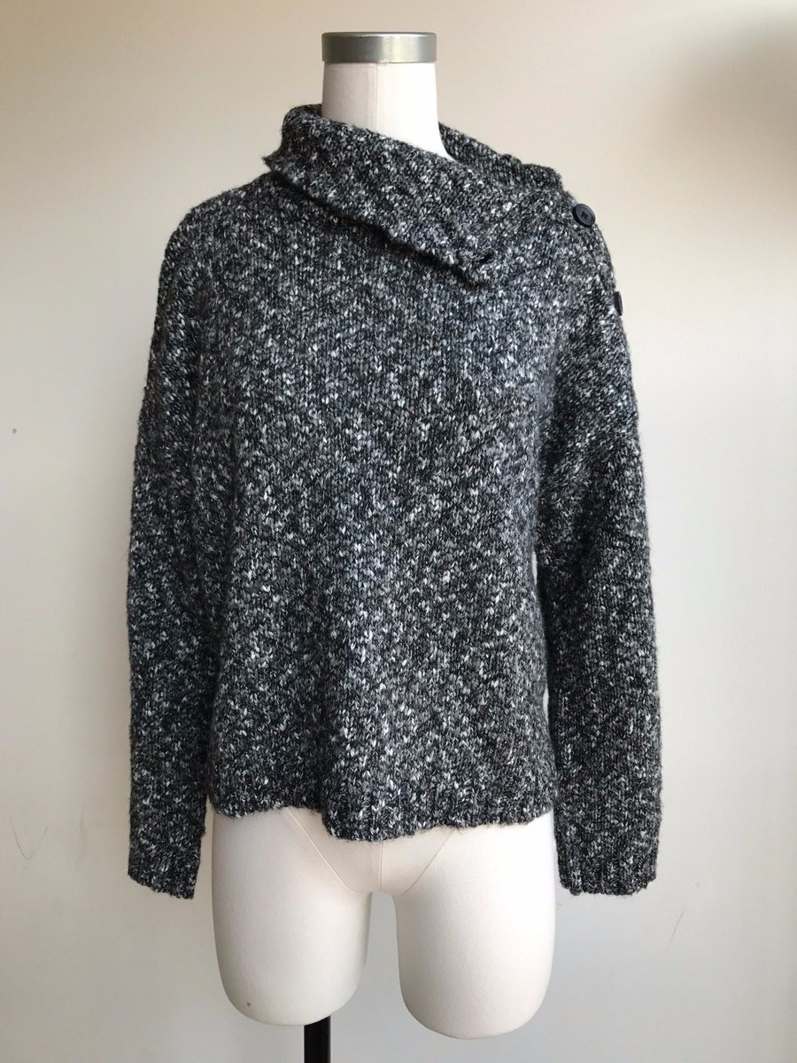 New Women Madewell Button-Shoulder Turtleneck Sweater, Size