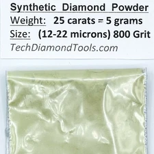TechDiamondTools Diamond Powder 800 Grit 12-22 Microns, 25 cts = 5 Grams