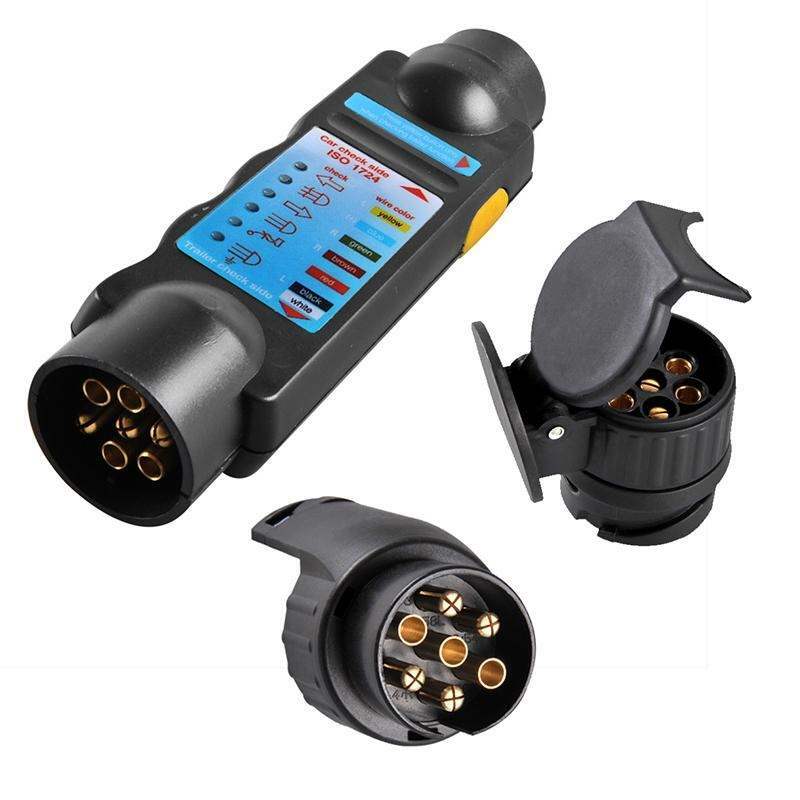 7-Pin Anhänger Tester - Prüfgerät Für Anhängerbeleuchtung Inkl. Adapter