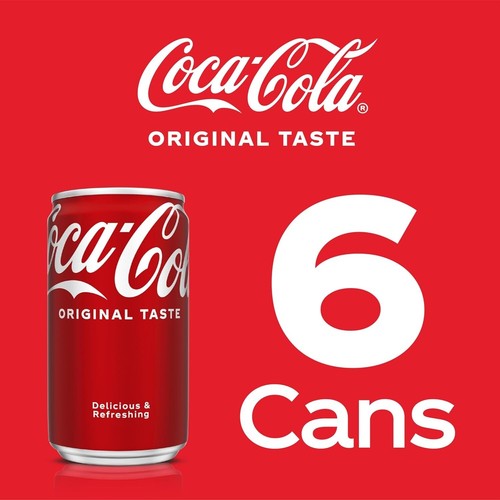 Coca-Cola Mini Soda Pop, 7.5 fl oz Cans, 6 Pack - Picture 5 of 6