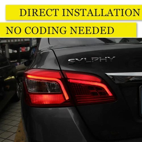 For Nissan Sentra 16-18 Dark LED Tail Lights Brake Trunk Light Sequential Signal - Picture 3 of 14