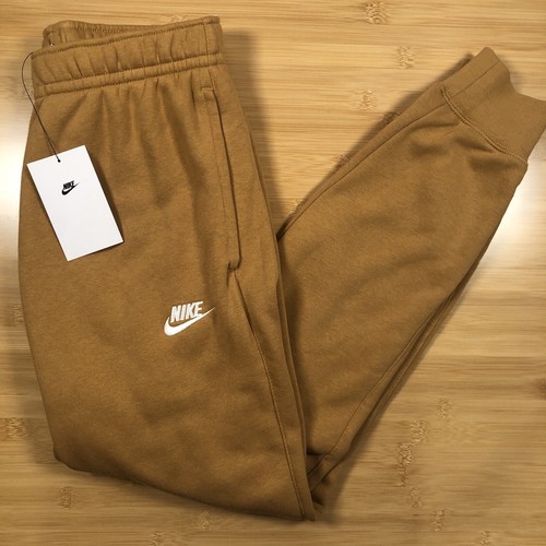 Men NIKE Fleece Essential Jogger Pants Brown Flax (BV2671 224) SIZE SMALL