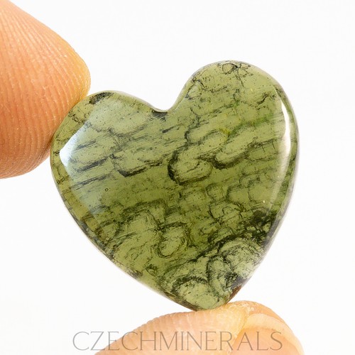3.79g MOLDAVITE rare tektite genuine heart carving + CERTIFICATE #CM1111 - Picture 2 of 5