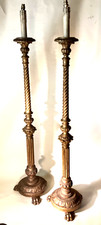 A Pair of Good Quality Carved Wood and Gilded Standard Lamps. Very Decorative.