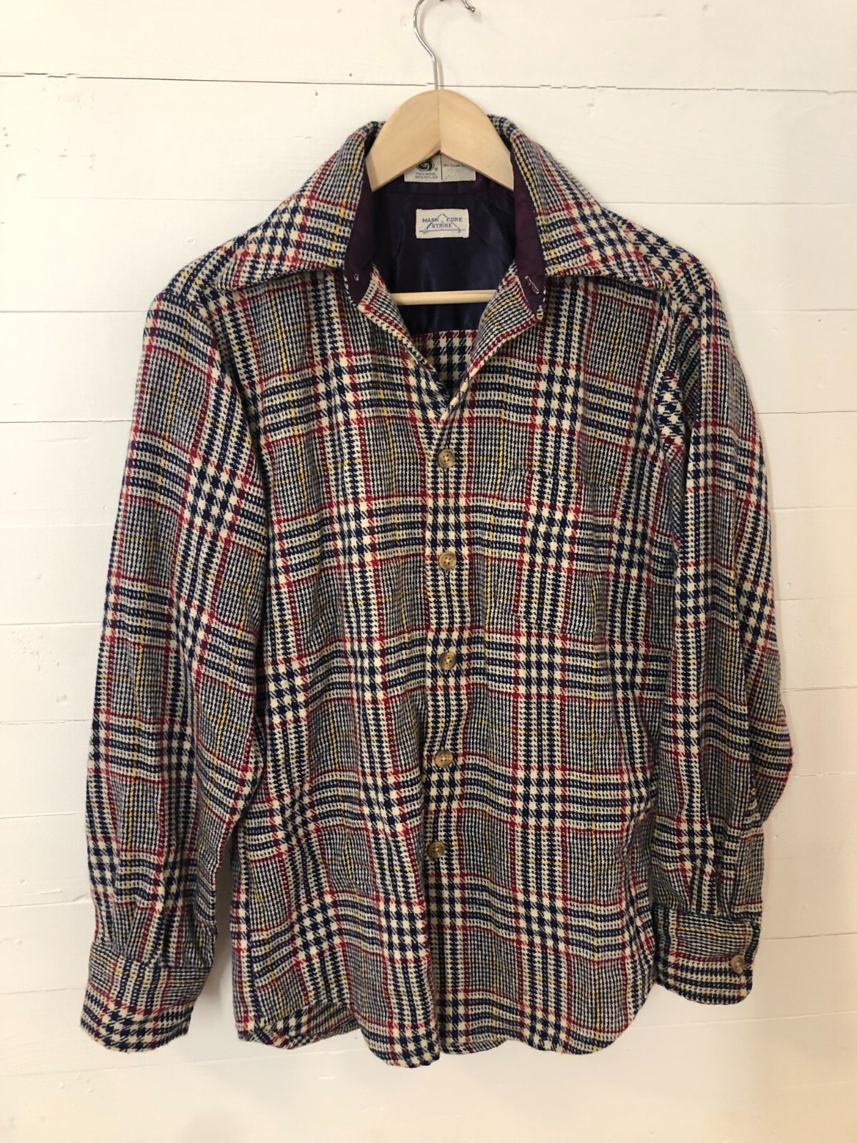 Vintage 1970s Mark Fore & Strike Men's Plaid Wool Ble… Gem