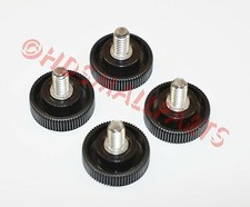  4 Thumb Screws Stainless Steel 1/4"-20 x 3/4" Long -1" Plastic Black Knob