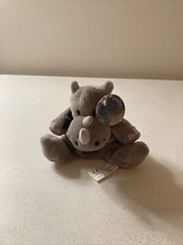 1999 Coca-Cola Tanzania Rhiny Black Rhinoceros Mini Bean Bag-Beanie-Rhino F NWT