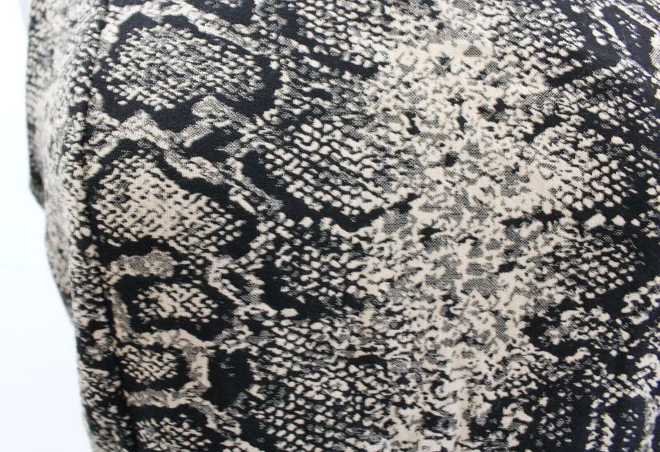 Vestido Vaina Calvin Klein Negro Tostado Piel de Serpiente Estampado Animal 6 Sin Mangas Carrera Foto 3 de 4