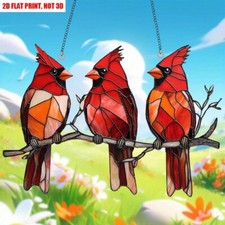 1 Piece 2D Acrylic Cardinal Bird Suncatcher Window Garden  Home Decoration