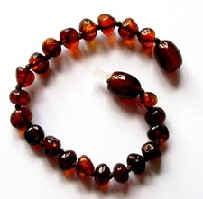 Genuine 100% natural Baltic amber bracelet / anklet, knotted beads, select type
