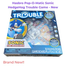 Sonic the Hedgehog Trouble Board Game Pop-O-Matic Hasbro Family Kids Party NEW