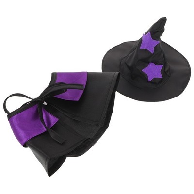 1 Set Dog Halloween Costumes Girl: Halloween Pet Cosplay Wizard Cloak - Cat Dog
