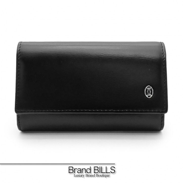 Cartier Pasha Line 6-Key Case L3000127 Leather Black Unisex