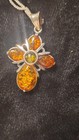 Vintage 925 Sterling Silver Amber Pendant.  Very Nice!! — photo 8