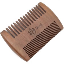 Fine and Wide Tooth Wooden Beard Comb