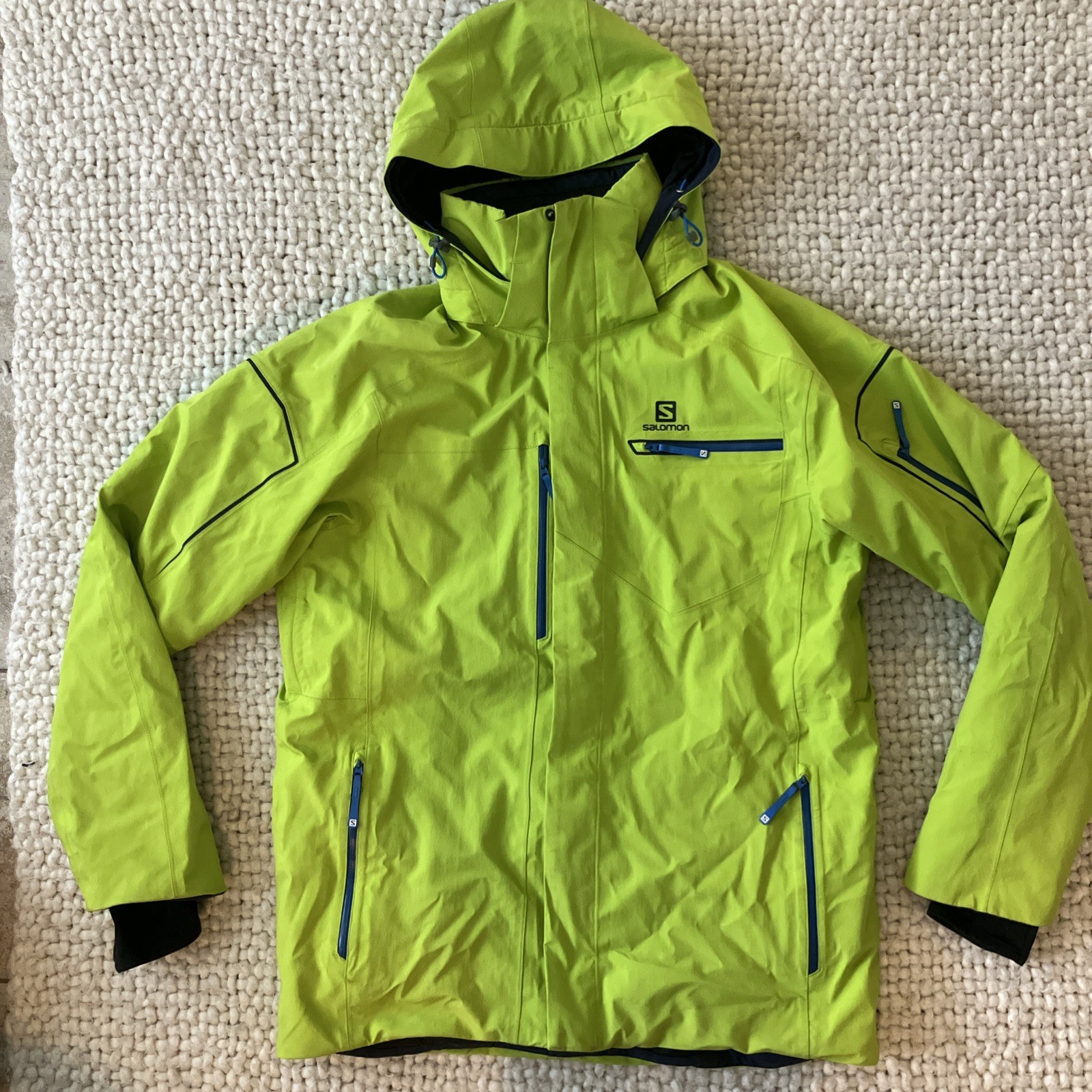 Salomon Giacca Uomo Brillante Sci Snowboard Isolata Invernale Verde Taglia Large