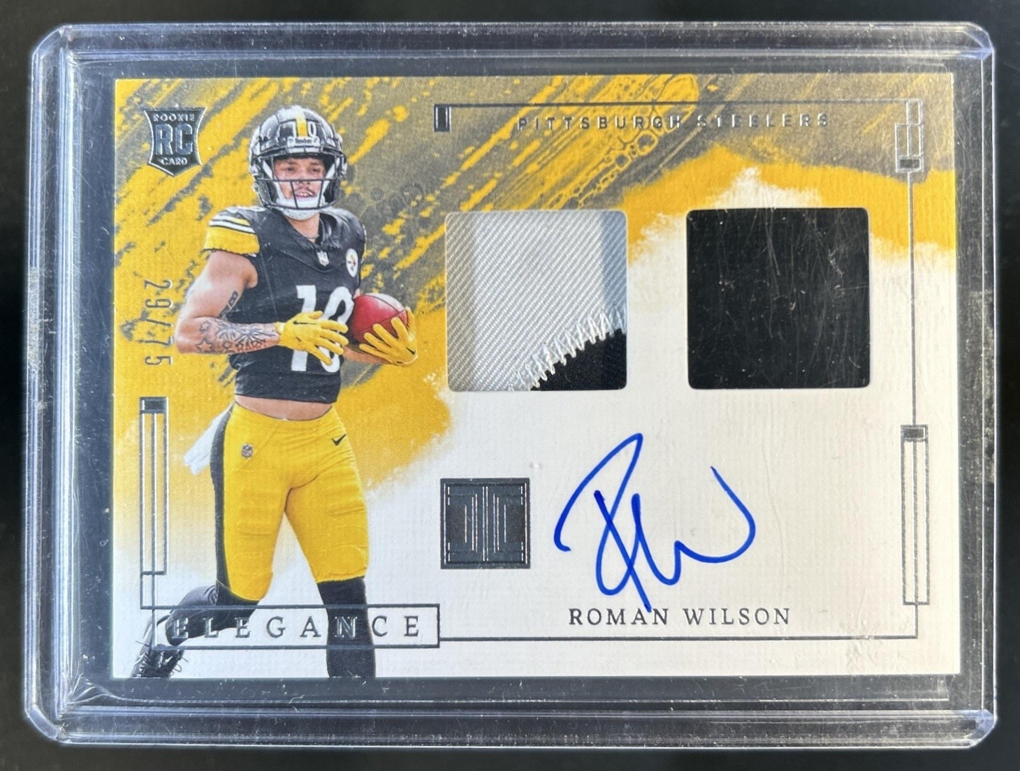 Roman Wilson Panini Impeccable Elegance Rookie Helmet and Patch Autographs #RHPRWN Base