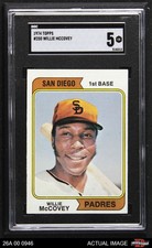 1974 Topps #250 Willie McCovey Padres HOF VARIATION SGC 5 - EX