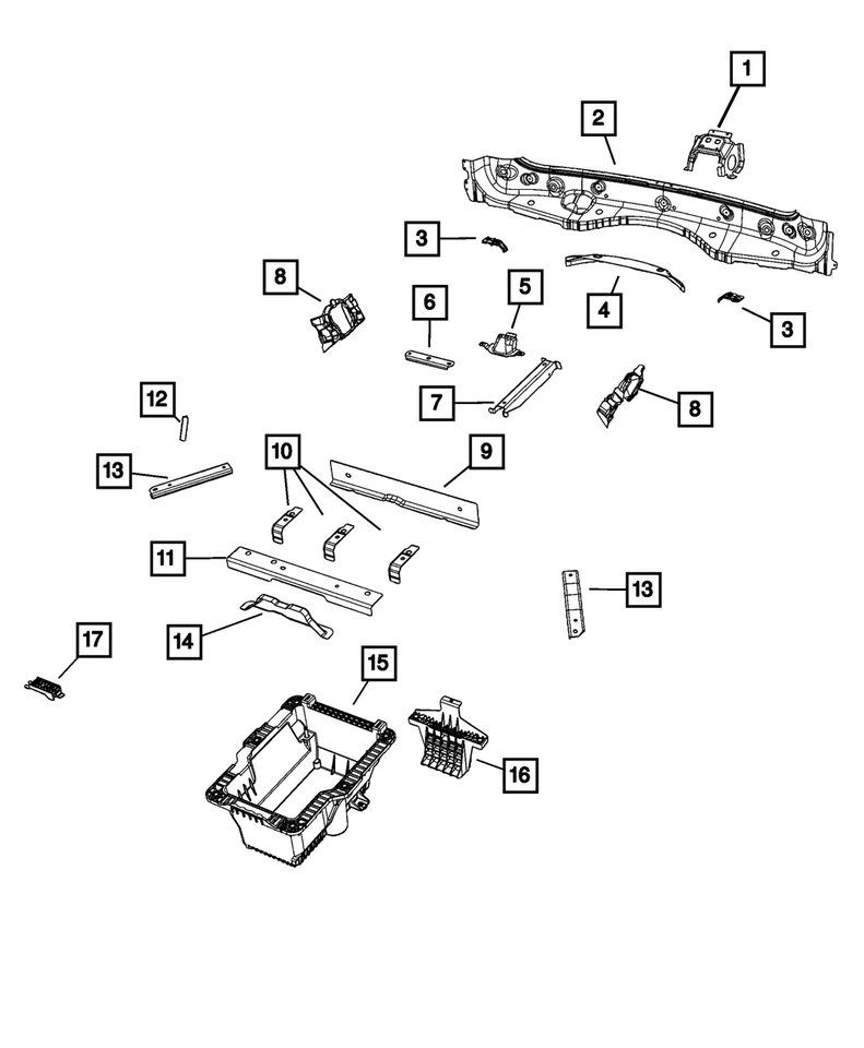 Bandeja Batería Original Mopar Izquierda 68438745AF Foto 2 de 2