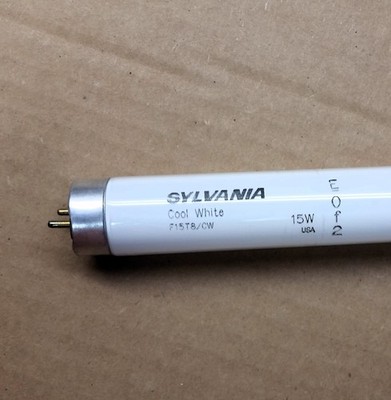 New Sylvania F15T8/CW 15W T8 4200K 18'' Fluorescent Tube Light Bulb 21616 USA