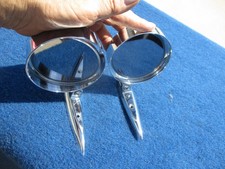 Yankee Mirror 40100 Pair Early Made In Usa Near Perfect Great Chrome Glass Yankee Mirror 40100 Pair Early Made In Usa Near Perfect Great Chrome Glass