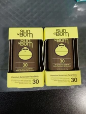 2 Pks Sun Bum Premium Sunscreen Face Stick SPF 30 0.53 oz Ea Exp 12/25 #L4