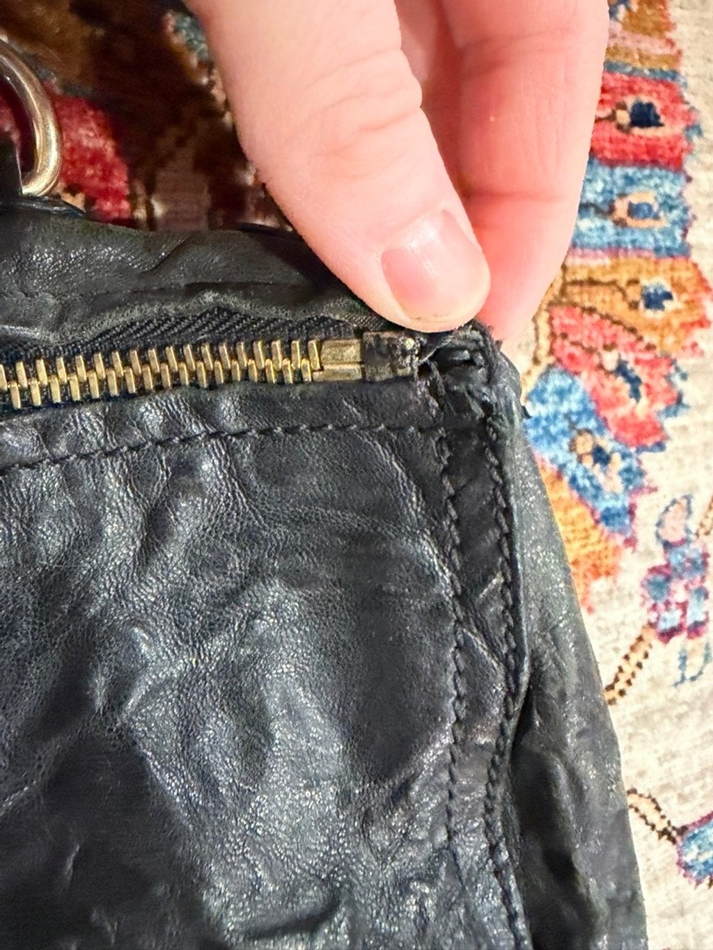 Givenchy Pandora Medium Satchel Black Wrinkled Leather Crossbody Italy thumbnail 5