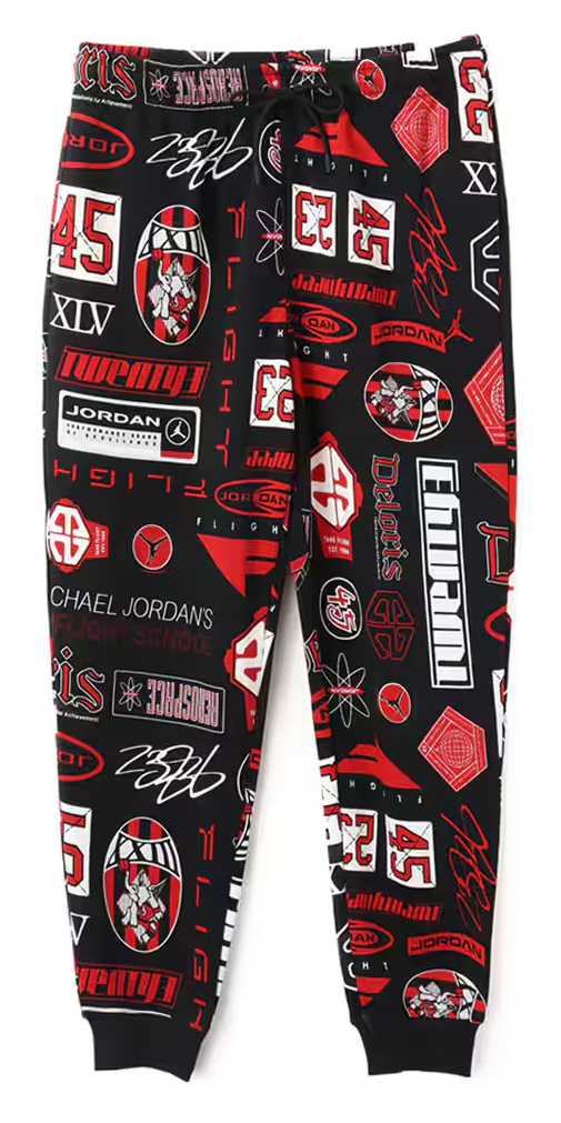 Jordan Essentials Printed Fleece Pants Black/Varsity Red HM7257