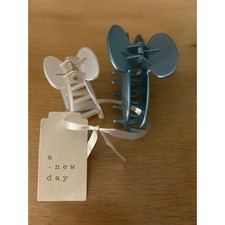 New A New Day 2Pc Hair Clips Blue and Ivory Small Large